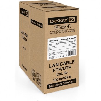 Кабель EXEGATE FUTP4-C5E-CCA-S24-IN-PVC-GY-100 FTP Кабель EXEGATE FUTP4-C5E-CCA-S24-IN-PVC-GY-100 FTP