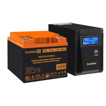 Комплект EXEGATE ИБП EX295986RUS + батарея 45Aч EX285666RUS 1шт