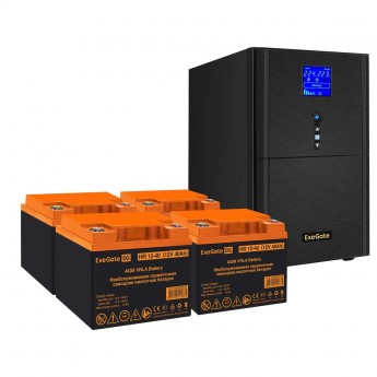 Комплект EXEGATE ИБП EX295991RUS + батарея 40Aч EX282979RUS 4шт