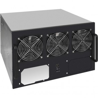 Корпус для майнинга EXEGATE PRO 6-470 без БП, 2*USB, 3*fan 120мм