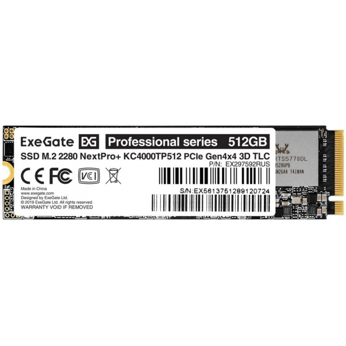 Накопитель SSD 512GB EXEGATE NEXTPRO+ (KC4000TP512) EX297592RUS